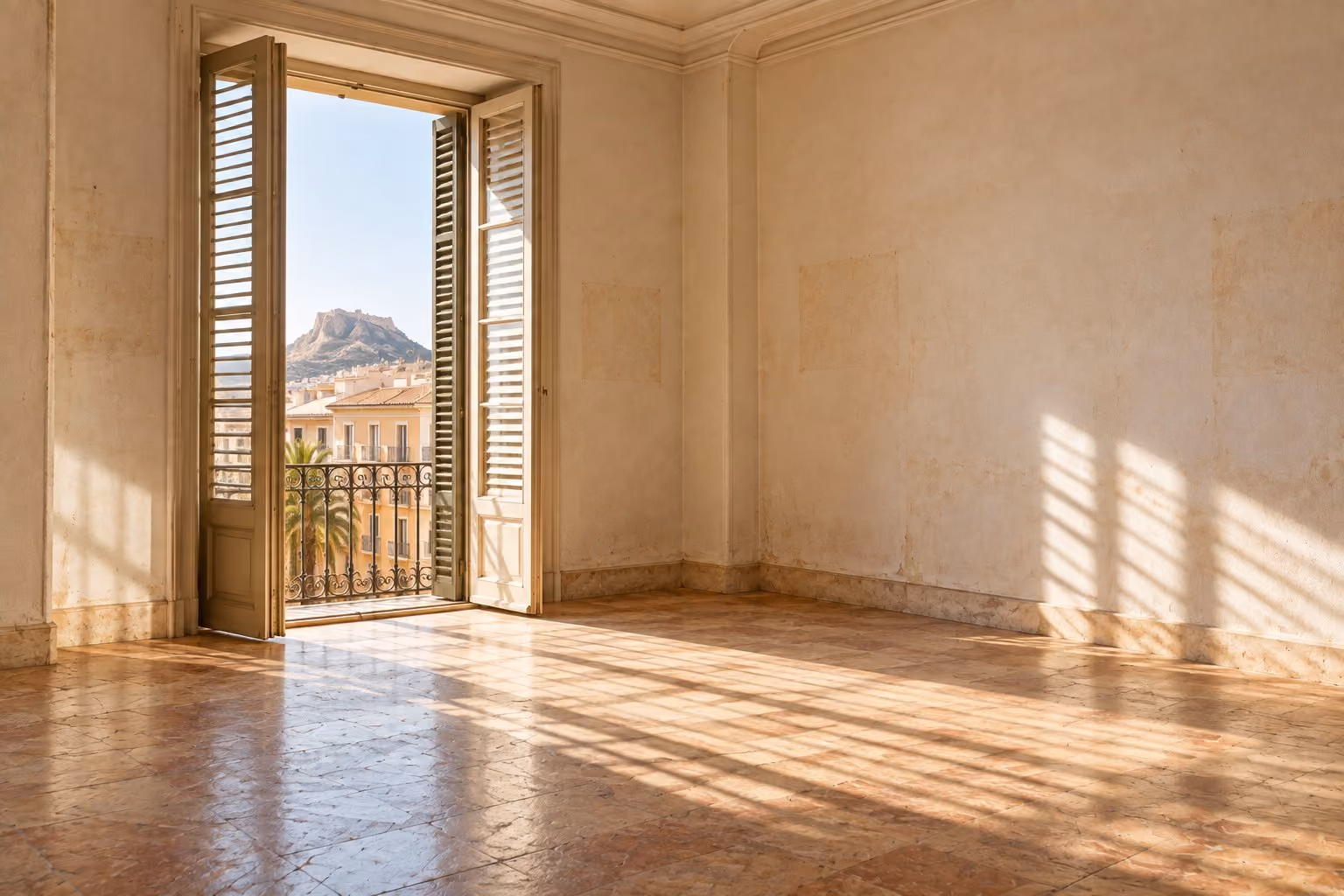 Interior vacío de una vivienda en Alicante